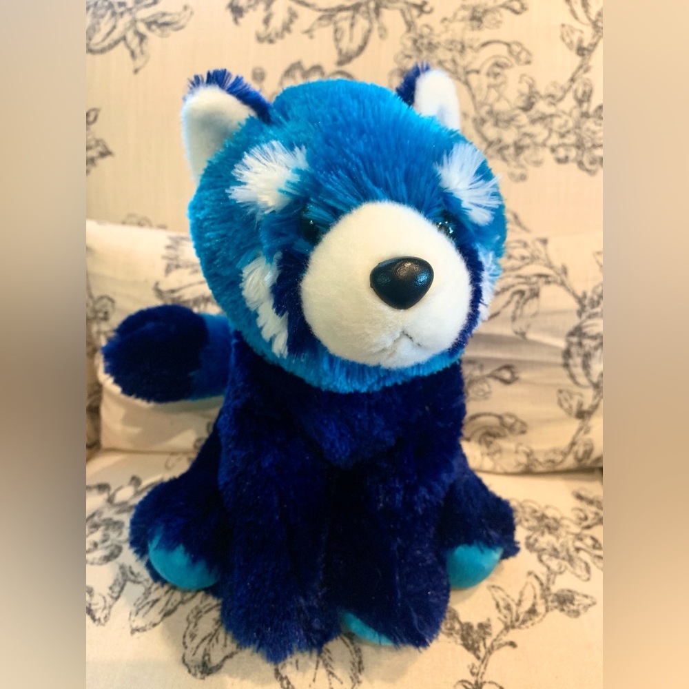 Blue Plush Raccoon Toy
